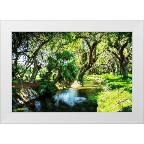 Saint Simons Waterway White Modern Wood Framed Art Print by Hausenflock, Alan