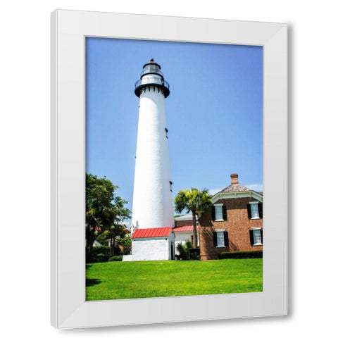 Saint Simons Lighthouse II White Modern Wood Framed Art Print by Hausenflock, Alan