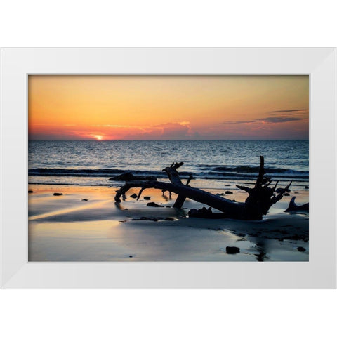 Jekyll Island Sunrise I White Modern Wood Framed Art Print by Hausenflock, Alan