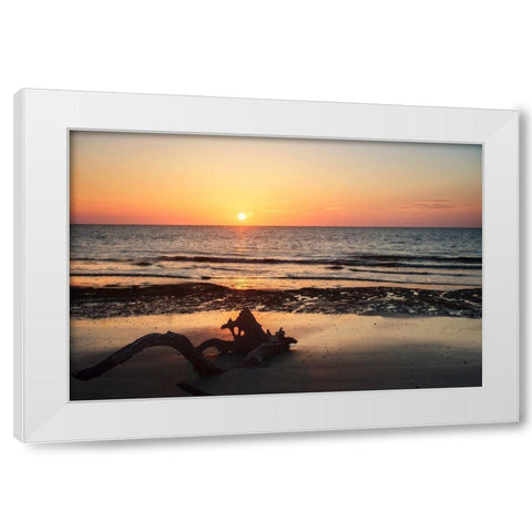 Jekyll Island Sunrise II White Modern Wood Framed Art Print by Hausenflock, Alan