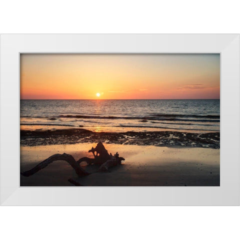 Jekyll Island Sunrise II White Modern Wood Framed Art Print by Hausenflock, Alan