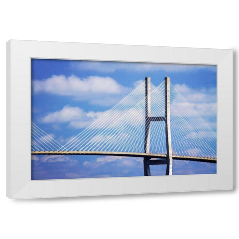 Sidney Lanier Bridge I White Modern Wood Framed Art Print by Hausenflock, Alan