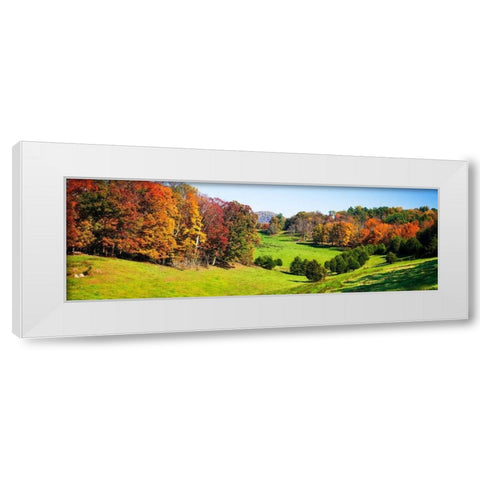 Rolling Autumn Hills I White Modern Wood Framed Art Print by Hausenflock, Alan