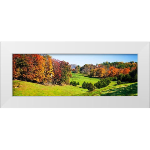 Rolling Autumn Hills I White Modern Wood Framed Art Print by Hausenflock, Alan