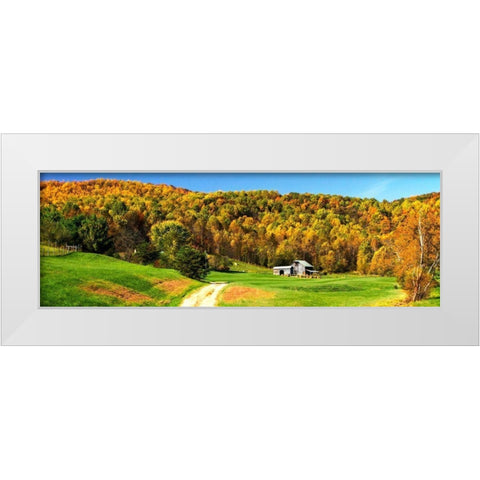 Rolling Autumn Hills II White Modern Wood Framed Art Print by Hausenflock, Alan