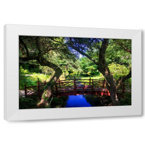 Bridge over Quiet Water White Modern Wood Framed Art Print by Hausenflock, Alan