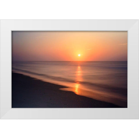 Sunrise in Tranquility White Modern Wood Framed Art Print by Hausenflock, Alan