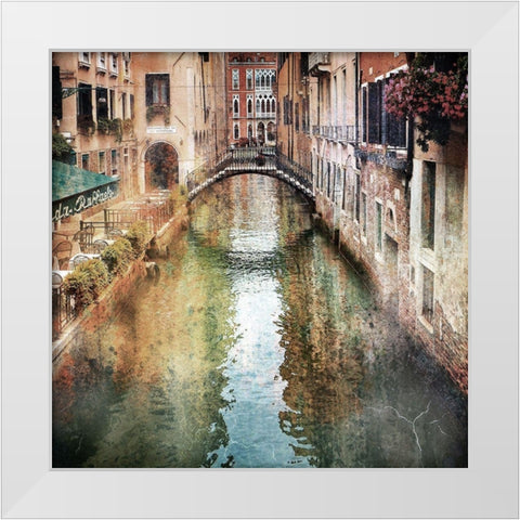 Romantic Venice White Modern Wood Framed Art Print by Hausenflock, Alan