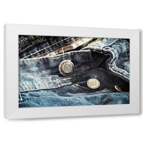 Jeans White Modern Wood Framed Art Print by Hausenflock, Alan