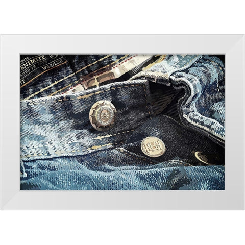 Jeans White Modern Wood Framed Art Print by Hausenflock, Alan