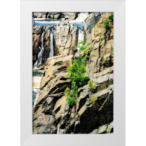 Cascading Water I White Modern Wood Framed Art Print by Hausenflock, Alan