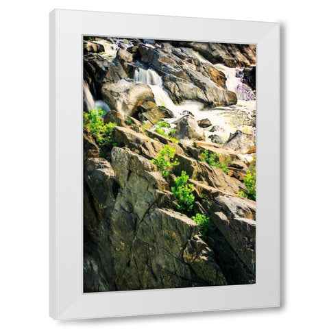 Cascading Water II White Modern Wood Framed Art Print by Hausenflock, Alan