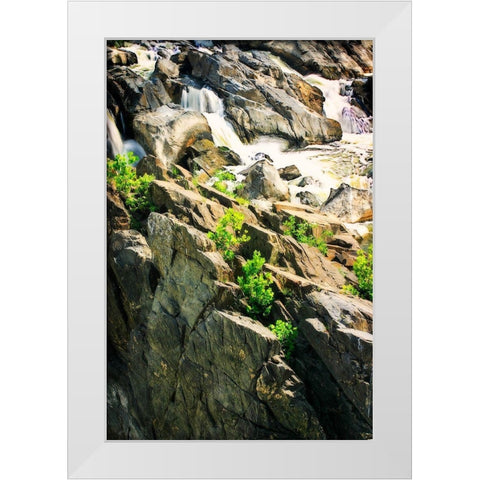 Cascading Water II White Modern Wood Framed Art Print by Hausenflock, Alan