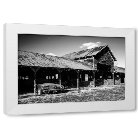 Olds in a Shed White Modern Wood Framed Art Print by Hausenflock, Alan