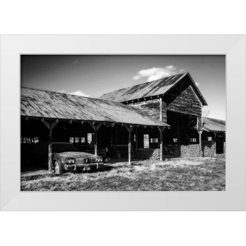 Olds in a Shed White Modern Wood Framed Art Print by Hausenflock, Alan