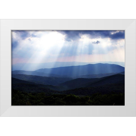 The Blue Ridge III White Modern Wood Framed Art Print by Hausenflock, Alan