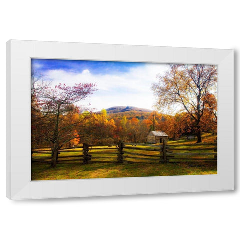 Mountain Homestead White Modern Wood Framed Art Print by Hausenflock, Alan