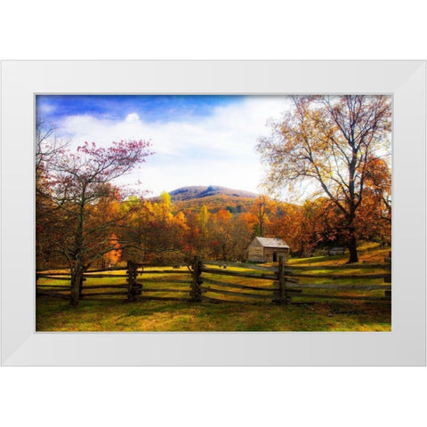 Mountain Homestead White Modern Wood Framed Art Print by Hausenflock, Alan