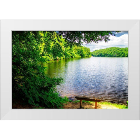 Holiday Lake White Modern Wood Framed Art Print by Hausenflock, Alan