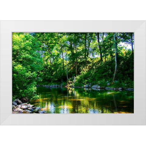 Stony Creek White Modern Wood Framed Art Print by Hausenflock, Alan