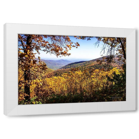 Blue Ridge Autumn White Modern Wood Framed Art Print by Hausenflock, Alan