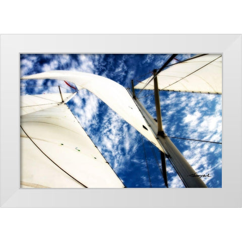 Windjammer II White Modern Wood Framed Art Print by Hausenflock, Alan