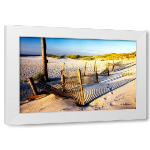 Sand and Sunshine White Modern Wood Framed Art Print by Hausenflock, Alan