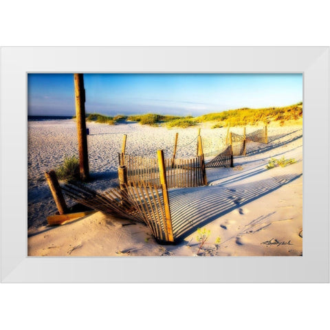 Sand and Sunshine White Modern Wood Framed Art Print by Hausenflock, Alan