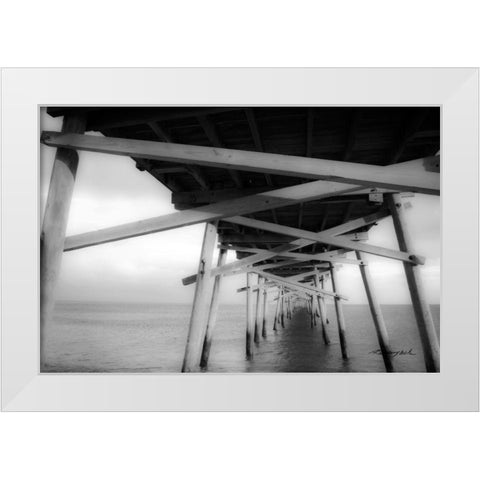 Pier White Modern Wood Framed Art Print by Hausenflock, Alan