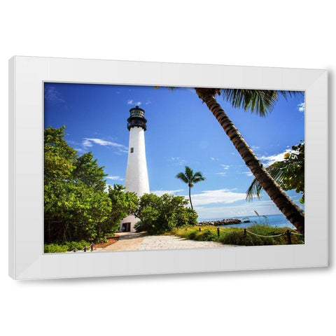 Cape Florida Light I White Modern Wood Framed Art Print by Hausenflock, Alan