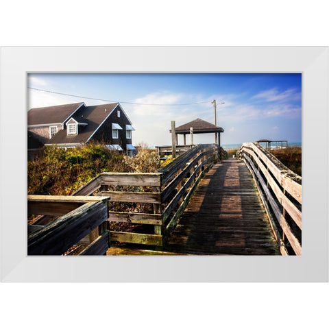 Beach House I White Modern Wood Framed Art Print by Hausenflock, Alan