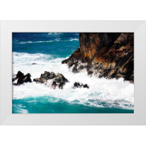 Churning Surf II White Modern Wood Framed Art Print by Hausenflock, Alan