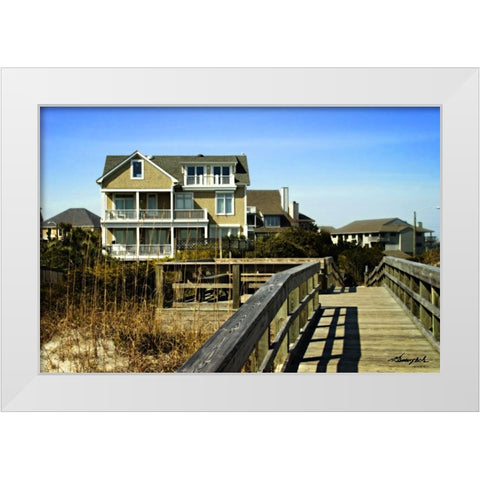 Beach House II White Modern Wood Framed Art Print by Hausenflock, Alan