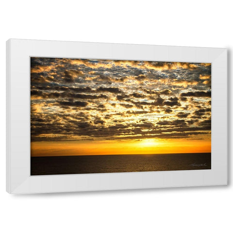 Golden Sunrise White Modern Wood Framed Art Print by Hausenflock, Alan