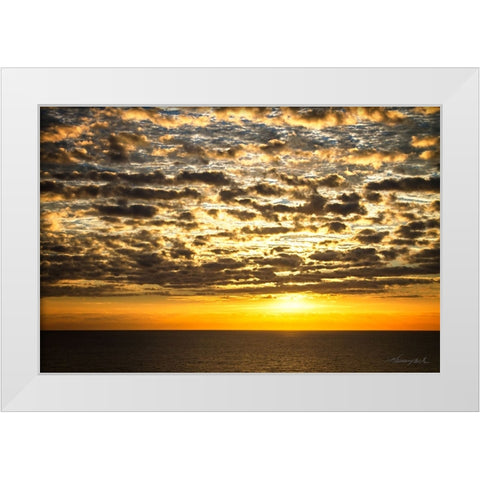 Golden Sunrise White Modern Wood Framed Art Print by Hausenflock, Alan