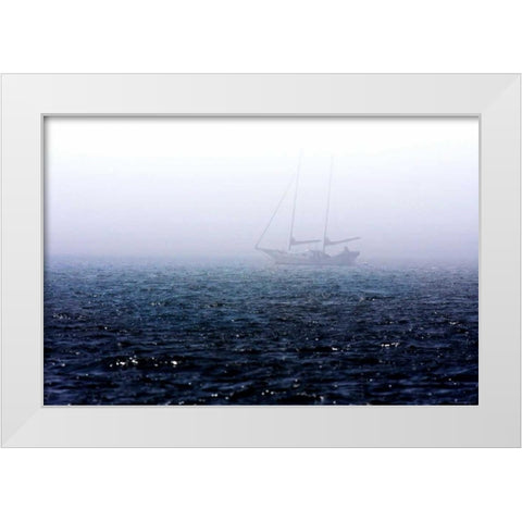 Fog on the Bay II White Modern Wood Framed Art Print by Hausenflock, Alan