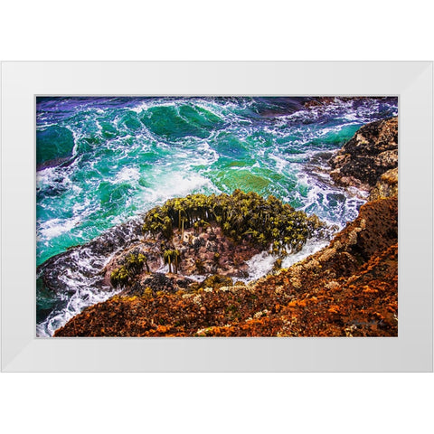 Point Lobos Coastline White Modern Wood Framed Art Print by Hausenflock, Alan