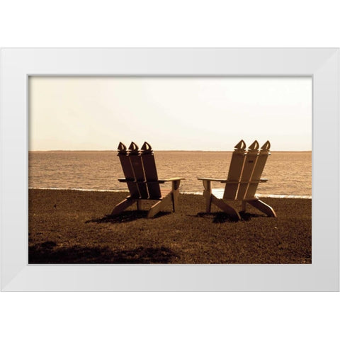 Adirondack Chairs I White Modern Wood Framed Art Print by Hausenflock, Alan