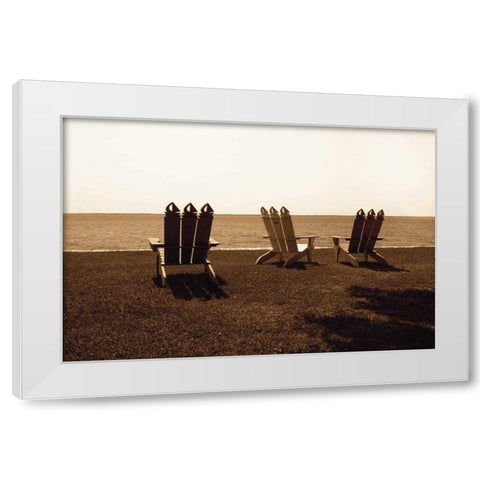 Adirondack Chairs II White Modern Wood Framed Art Print by Hausenflock, Alan