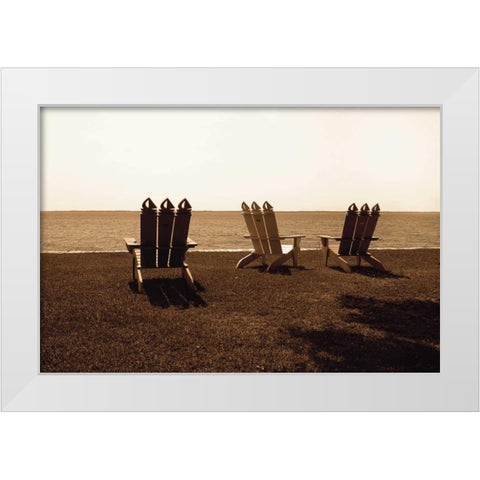 Adirondack Chairs II White Modern Wood Framed Art Print by Hausenflock, Alan