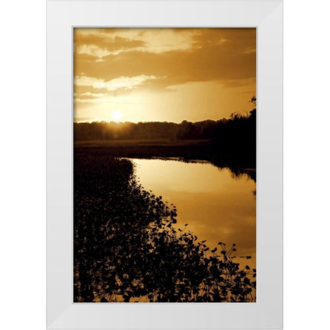 Sunset on the Lake I White Modern Wood Framed Art Print by Hausenflock, Alan