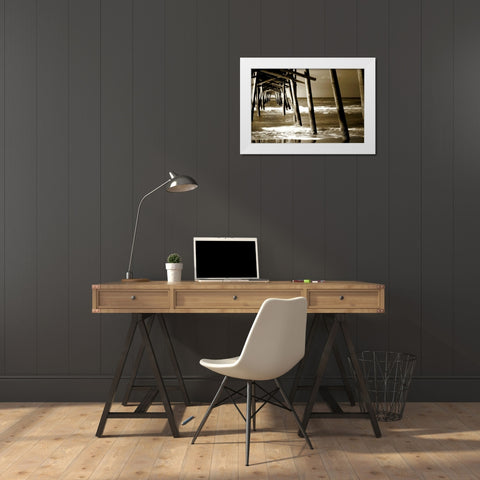 Under the Pier II White Modern Wood Framed Art Print by Hausenflock, Alan