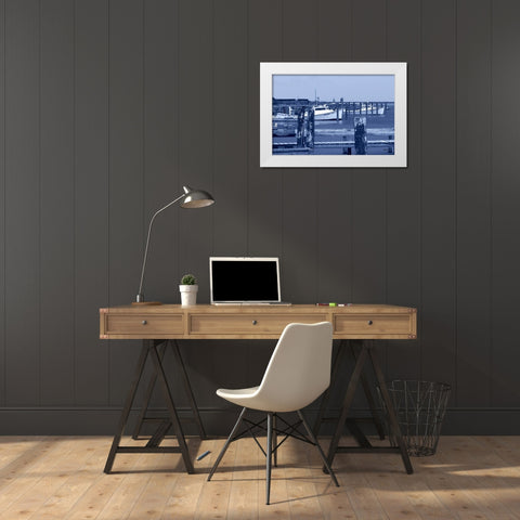 At the Dock I White Modern Wood Framed Art Print by Hausenflock, Alan