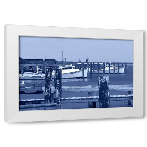 At the Dock I White Modern Wood Framed Art Print by Hausenflock, Alan