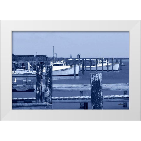 At the Dock I White Modern Wood Framed Art Print by Hausenflock, Alan