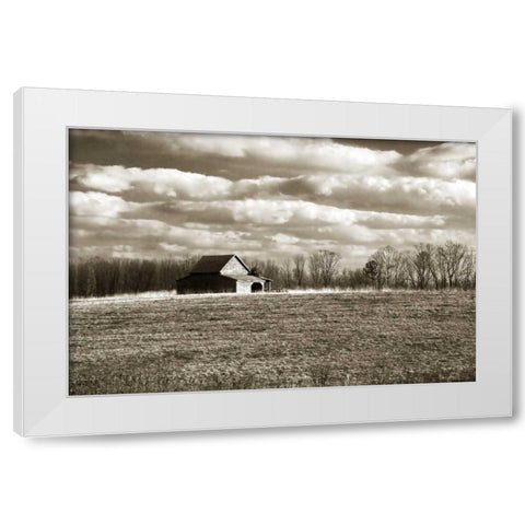 Cloudy Skies II White Modern Wood Framed Art Print by Hausenflock, Alan