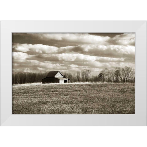 Cloudy Skies II White Modern Wood Framed Art Print by Hausenflock, Alan