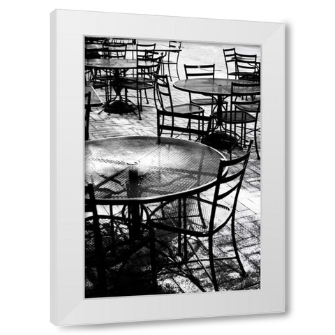 Tables and Chairs II White Modern Wood Framed Art Print by Hausenflock, Alan