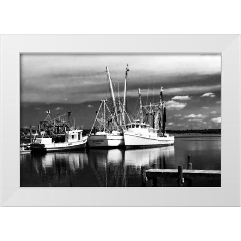 Fishing Boats II White Modern Wood Framed Art Print by Hausenflock, Alan