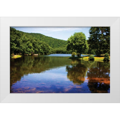 Sherando Lake White Modern Wood Framed Art Print by Hausenflock, Alan